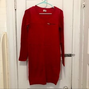 Madewell Wallace rabbit hair red dress with zipper